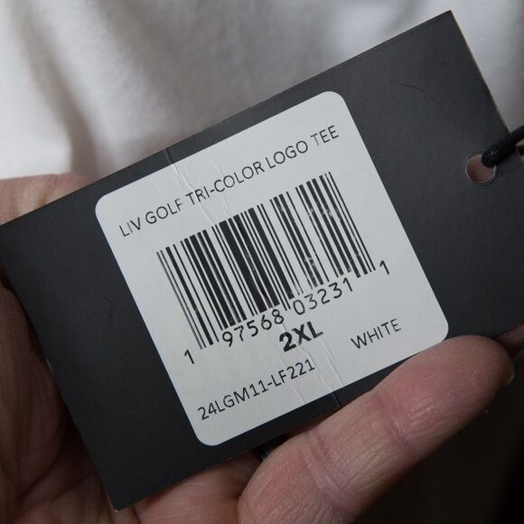 NWT Men's LIV Golf Tri Color White T-Shirt Sz 2XL / XXL - Picture 4 of 8